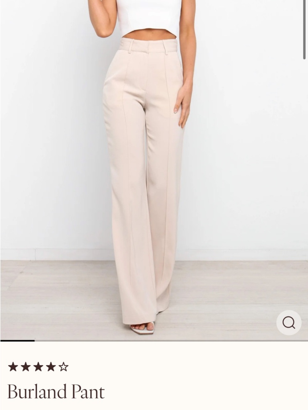 sundays Burland Wide-Leg High-Rise Pants in Light Beige petal and pup